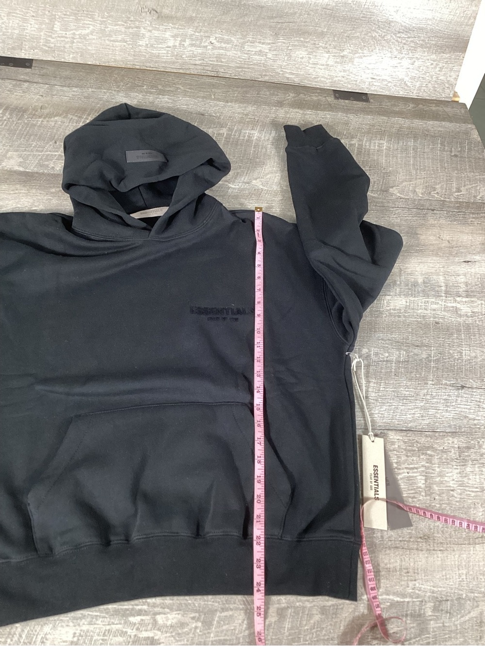 Fear Of God Essentials Hoodie Stretch Limo Black XXS Pullover NWT - Picture 4 of 11